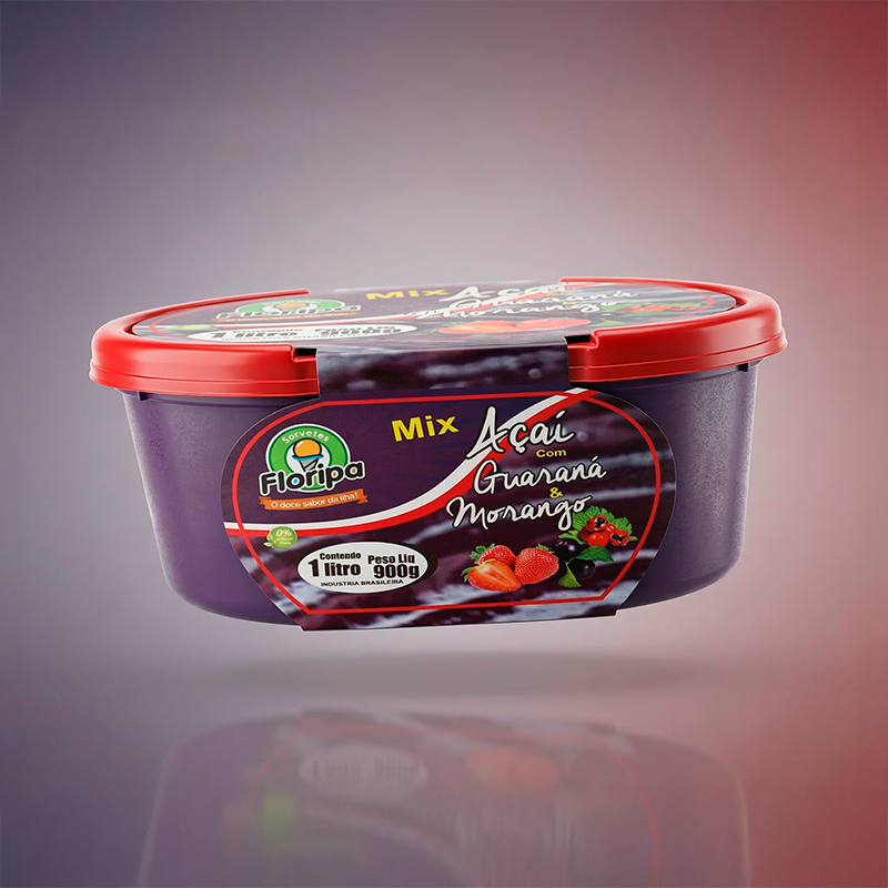 Produto Açaí Mix Morango 1 L da Sorvetes Floripa