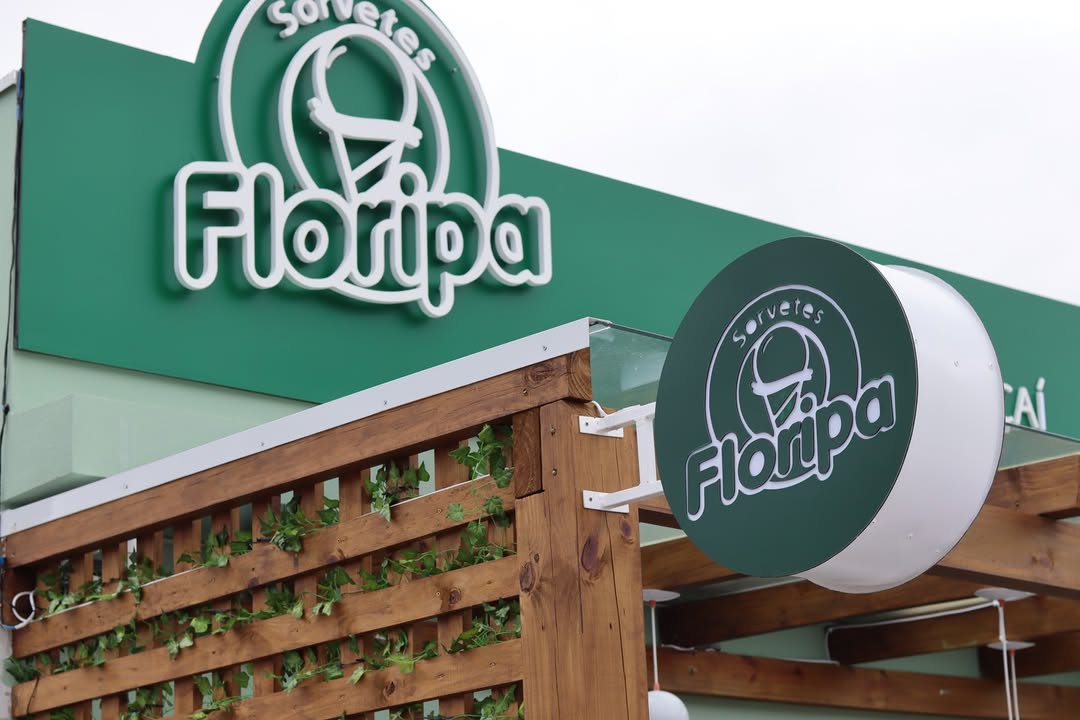 Balcão da loja Sorvetes Floripa no Campeche