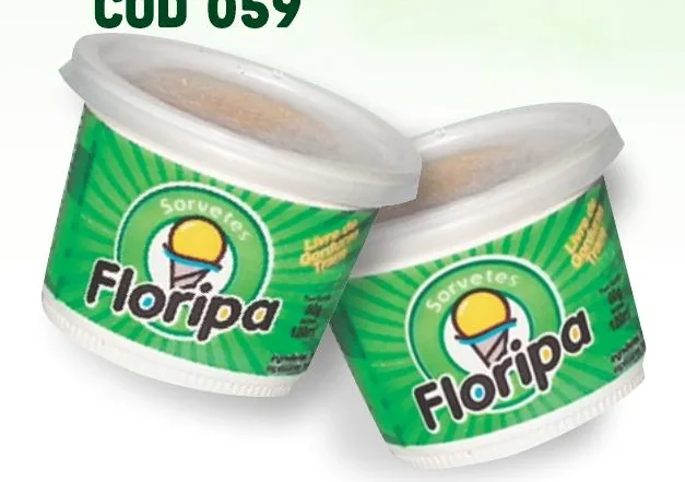 Produto Copinho 120 ml — Morango, Chocolate, Creme e Flocos da Sorvetes Floripa