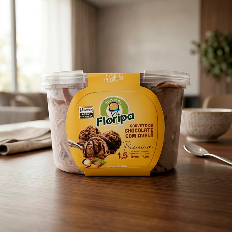 Produto Chocolate Premium com Creme de Avelã da Sorvetes Floripa