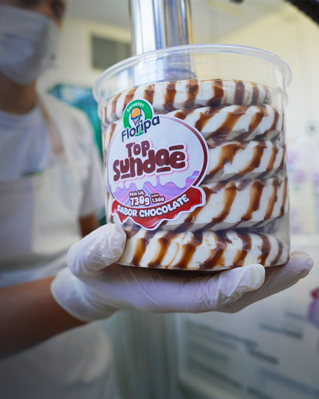 Pote de Top Sundae Chocolate Sorvetes Floripa